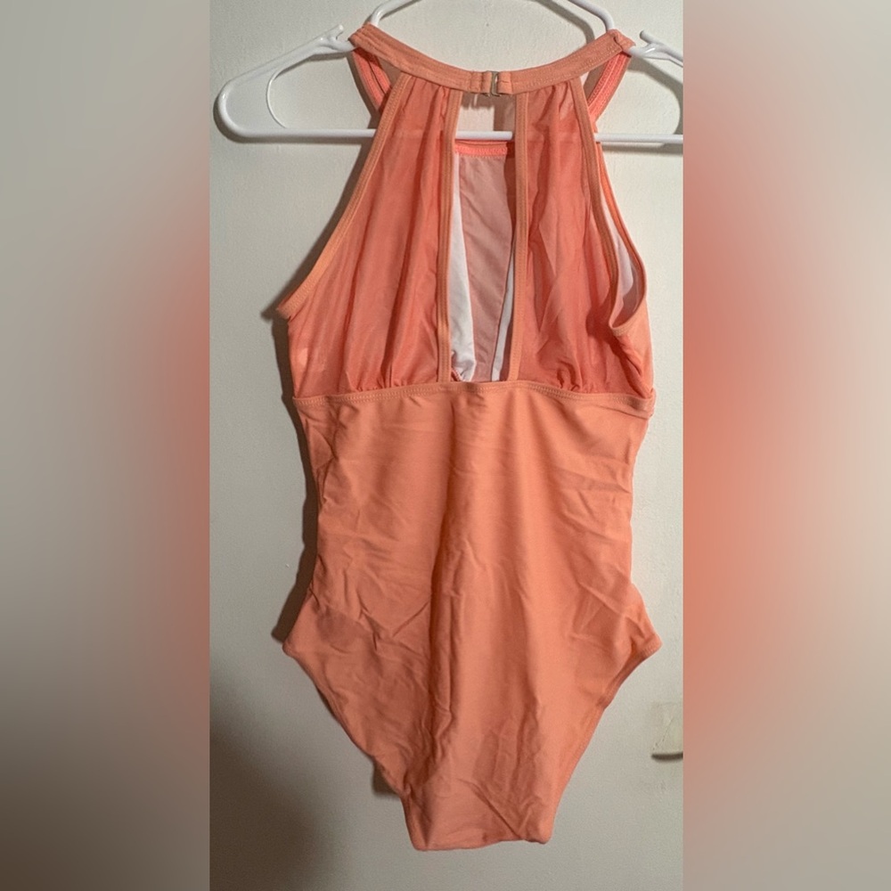 Elegant Coral One-Piece Swimsuit - Picture 3 of 4